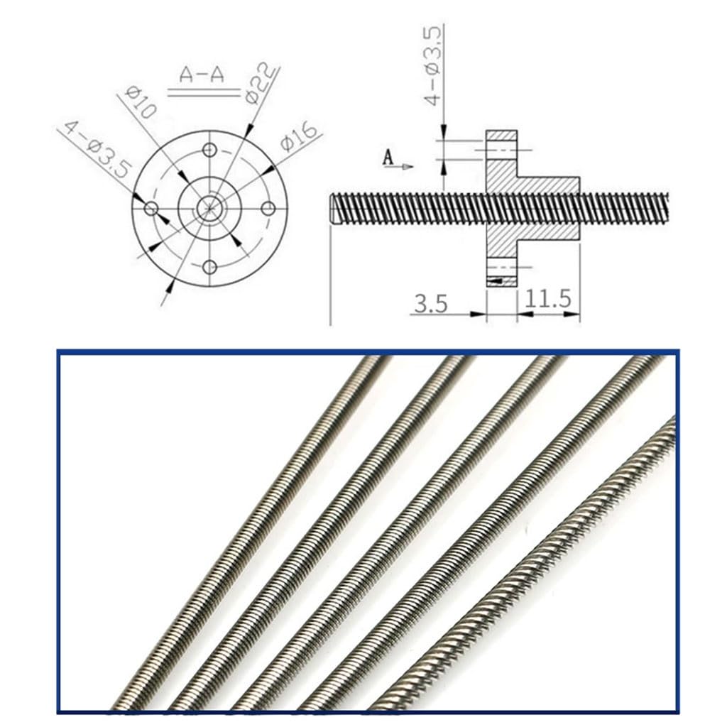 1pcs T6 lead Screw Round Flang - Lead Screw 8Mm recension och pris