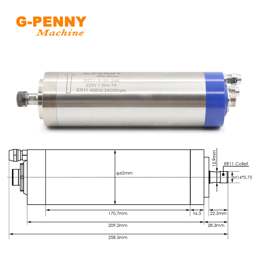 G-PENNY 1.5KW ER11 65mm Water  - Water Cooled Spindle recension och pris