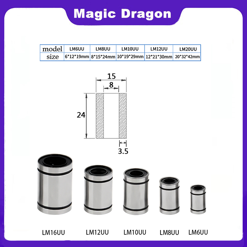 4/10pc LM3UU LM4UU LM5UU LM6UU - Lm8Uu Bearing recension och pris