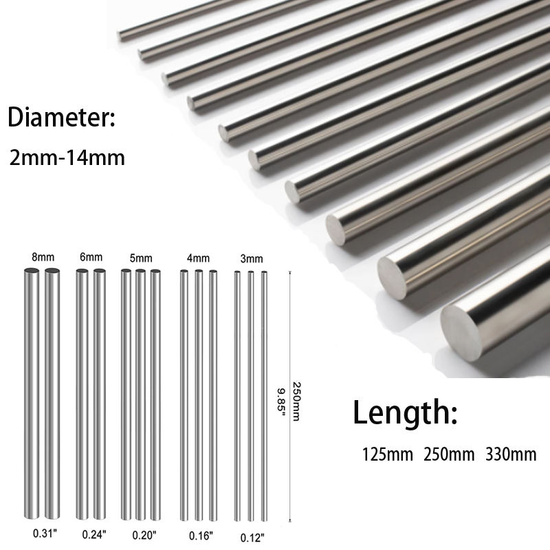 1/5Pc Stainles Steel Solid Rou - Linear Rod 8Mm recension och pris
